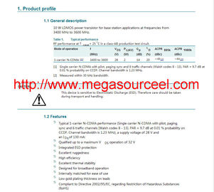 tabung frekuensi tinggi BLF6G38-10 WiMAX daya LDMOS Integrated Circuit Chip