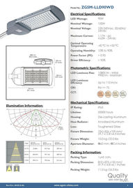 Aluminium 100W daya tinggi LED penerangan perlengkapan IP65, 120v 130v 240v
