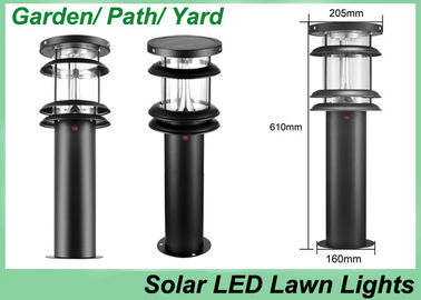 3W terintegrasi Surya Lawn Lights, surya dipimpin lampu taman Panel Hitam Aluminium CE RoHS